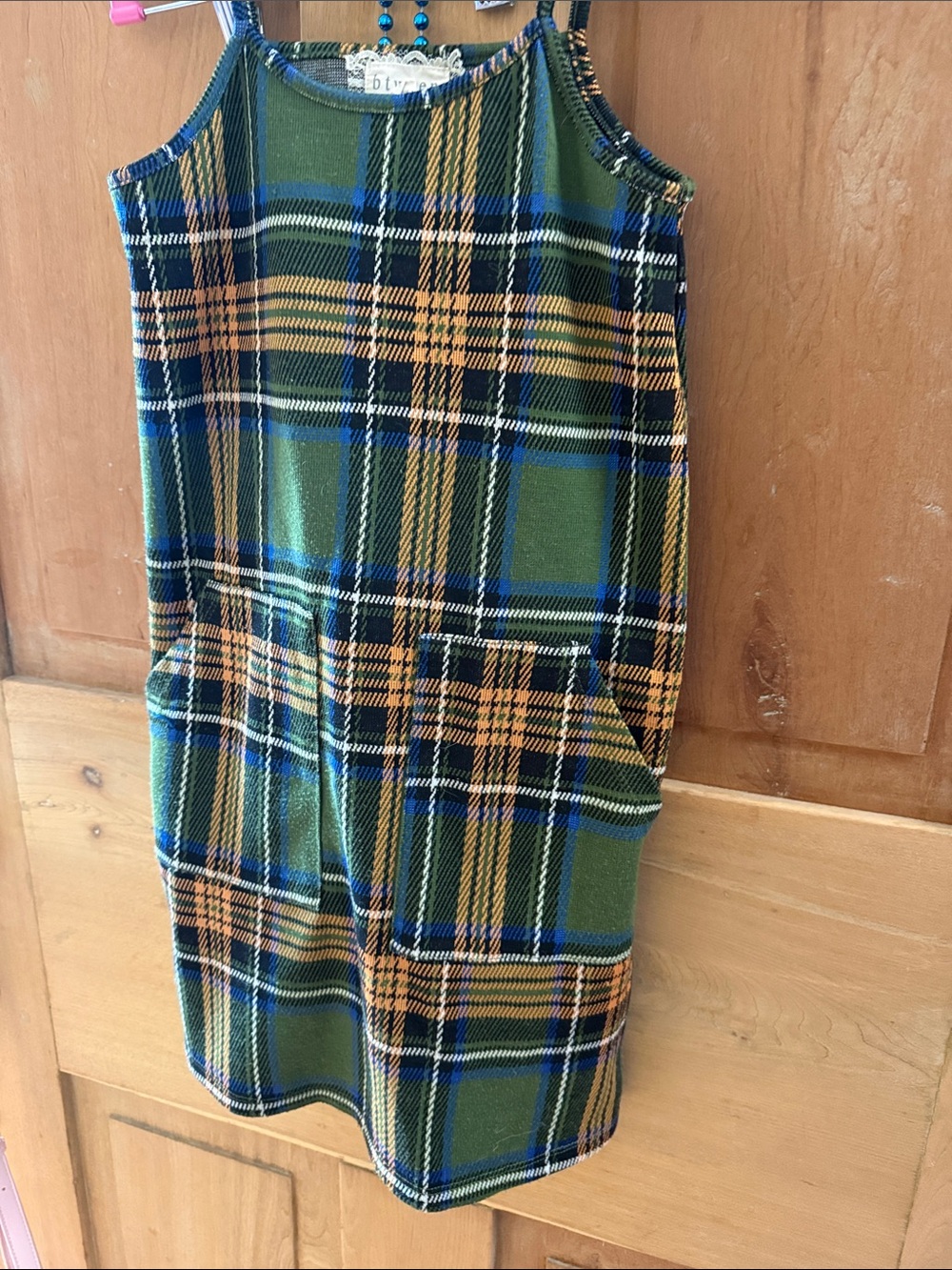 Plaid Green dress with Pockets